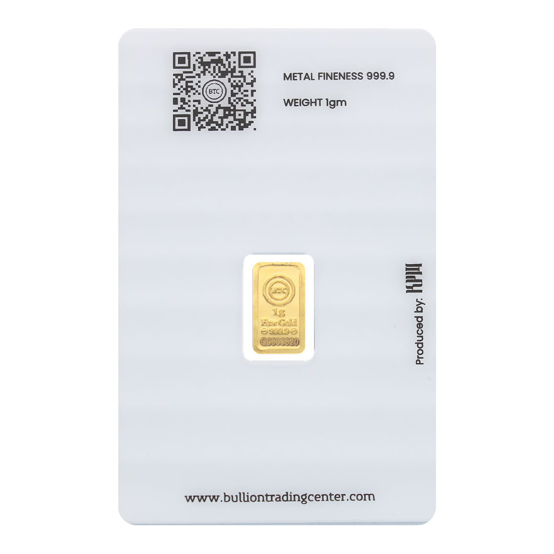 سبيكة ذهب BTC عيار 24 قيراط – 1 جرام – FKJGBR24K2318