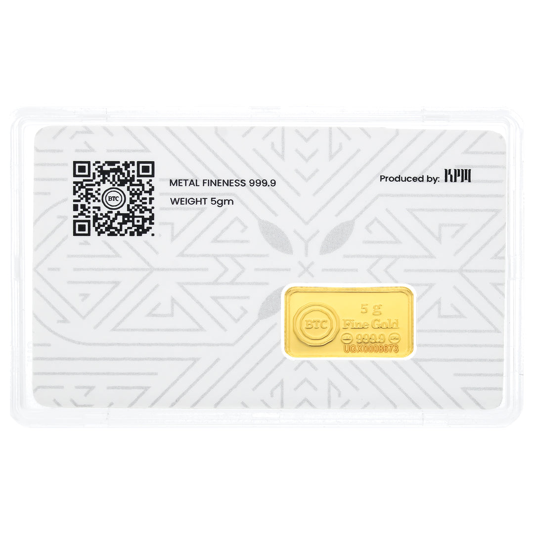 BTC 5 Grams Madina Gold Bar 24KT - FKJGBR24K6920