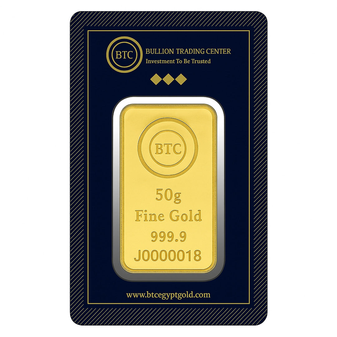 BTC 50 Gram Gold Bar 24KT - FKJGBR24K6675
