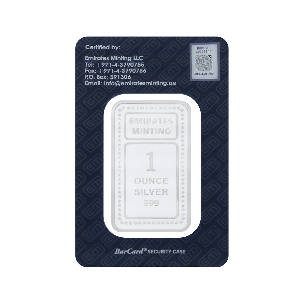 Emirates Minting 1 Ounce Girl Flower Silver Bar 999.0 Purity - FKJGBRSL6842