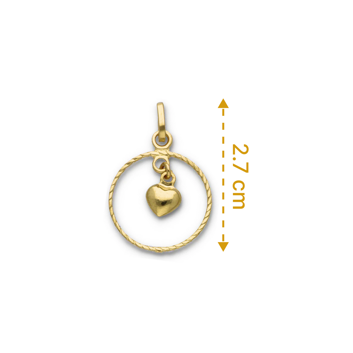 Gold Heart Shaped Pendant 18KT - FKJPND18KU6116