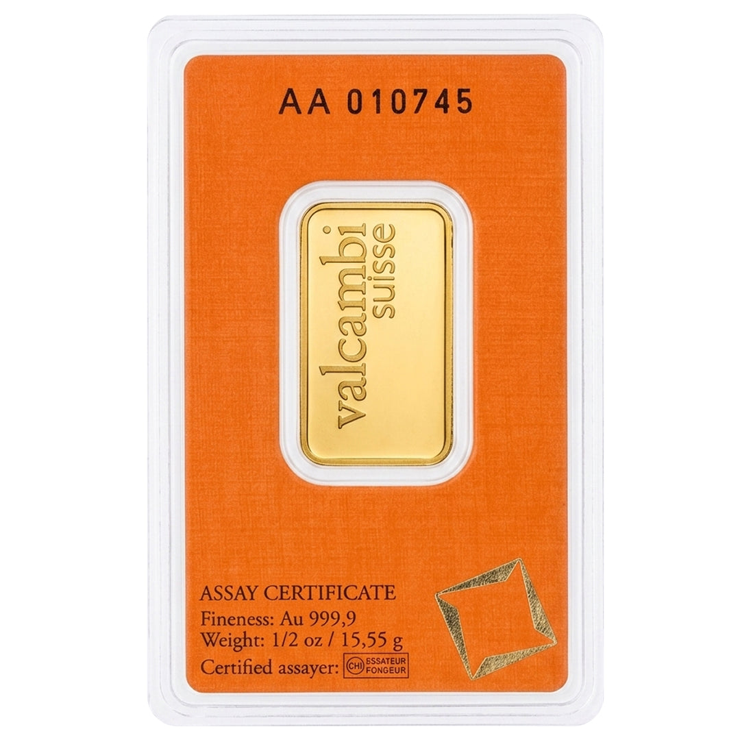 Valcambi Suisse 0.5 Ounce Fine Gold 999.9 Purity 24KT - FKJGBR24K6974