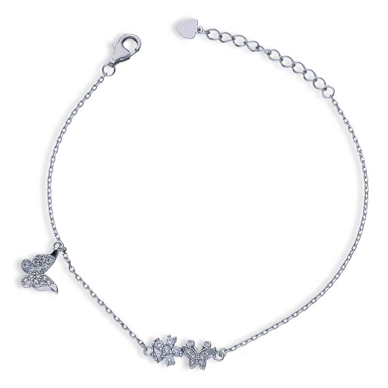 Sterling Silver 925 Butterfly Bracelet - FKJBRLSLU1057