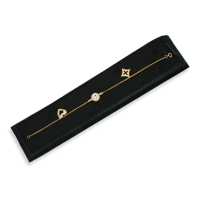 Gold Smiley Face and Hanging Charm Bracelet 21KT - FKJBRL21KU6035