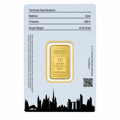 Emirates Minting 10 Grams Burj Khalifa Gold Bar 999.9 Purity - FKJGBR24K2338