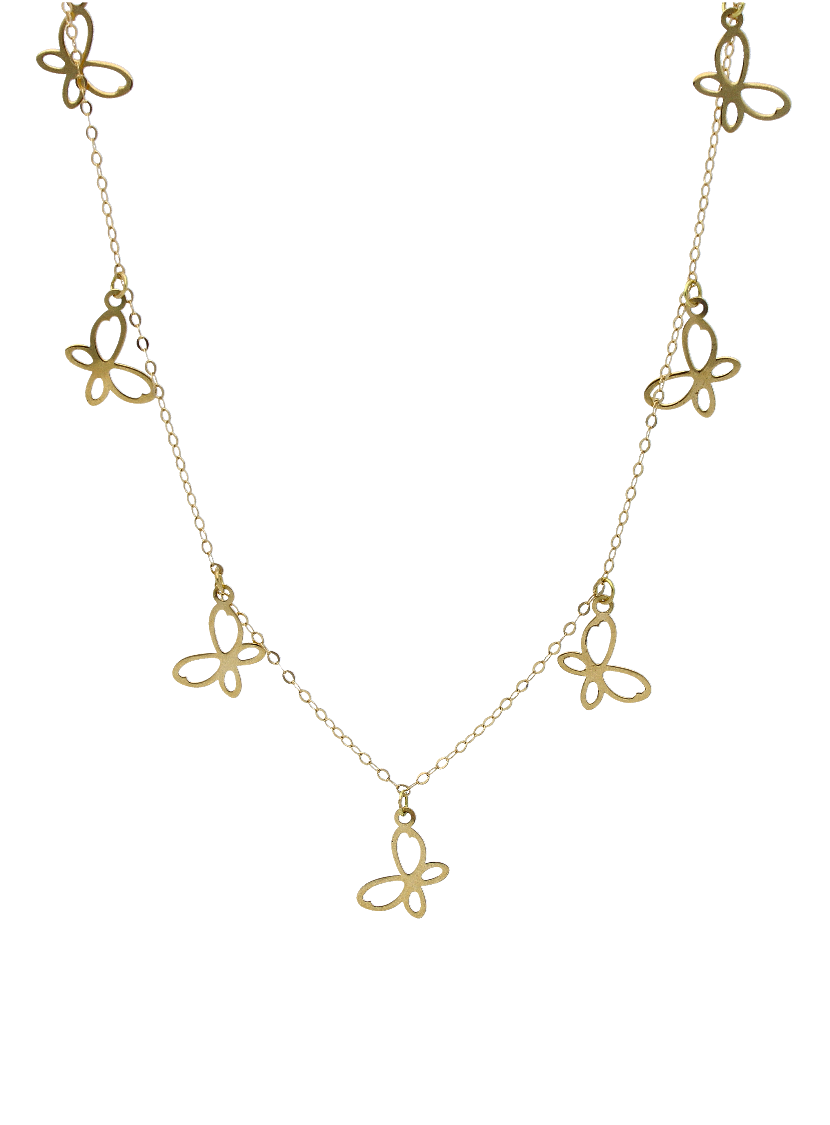 Gold Necklace (Hallow Butterfly Choker) 18KT - FKJNKL18KU6286