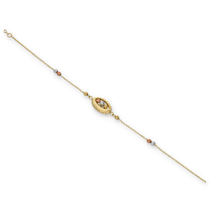Gold Textured Beads Bracelet 18KT - FKJBRL18KU6121