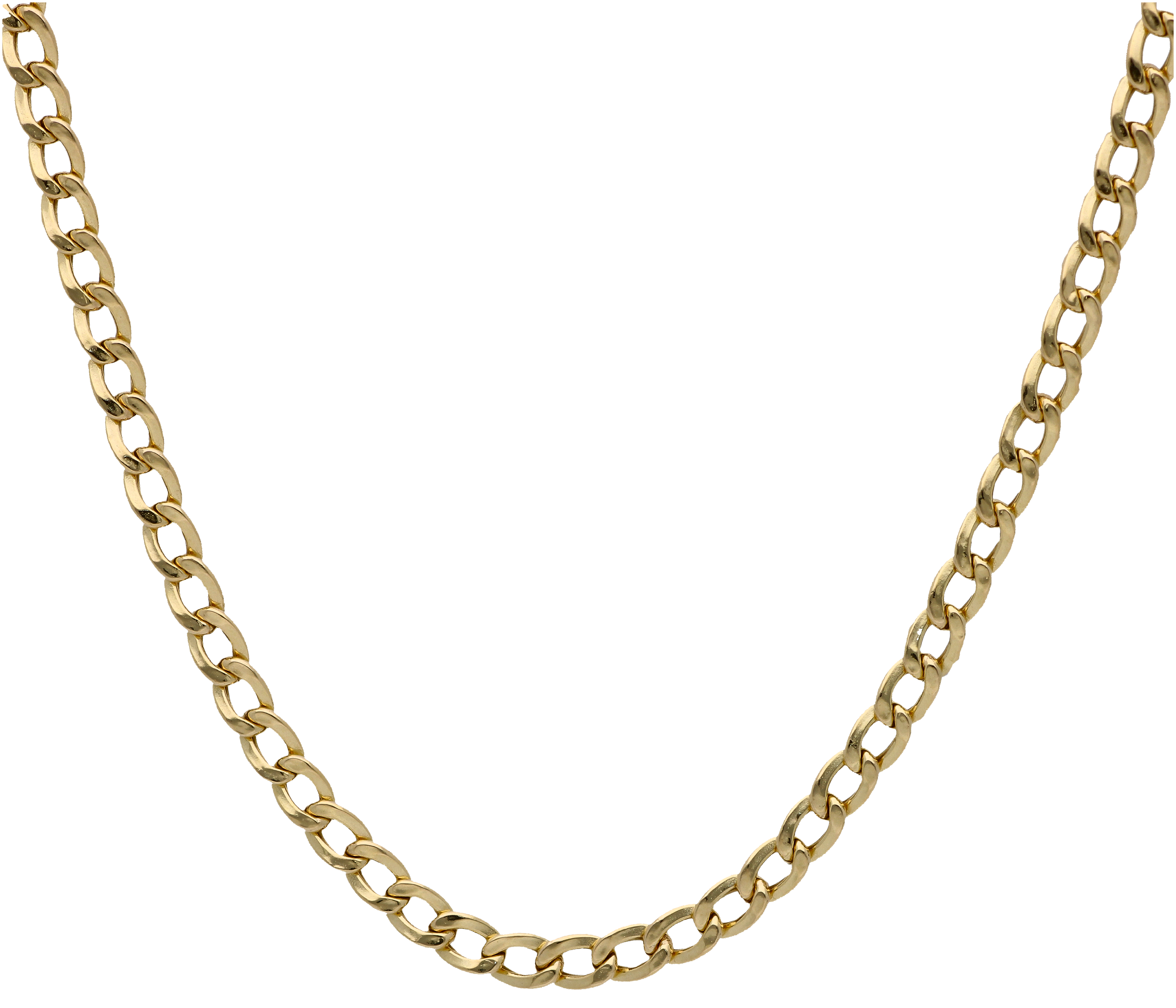 Gold 18 Inches Curb Chain in 18KT - FKJCN18KU6314