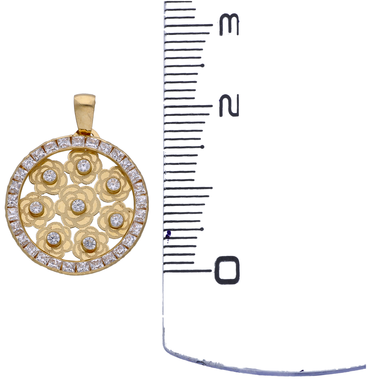 Gold Zircon Pendant 18KT - FKJPND18KU6295