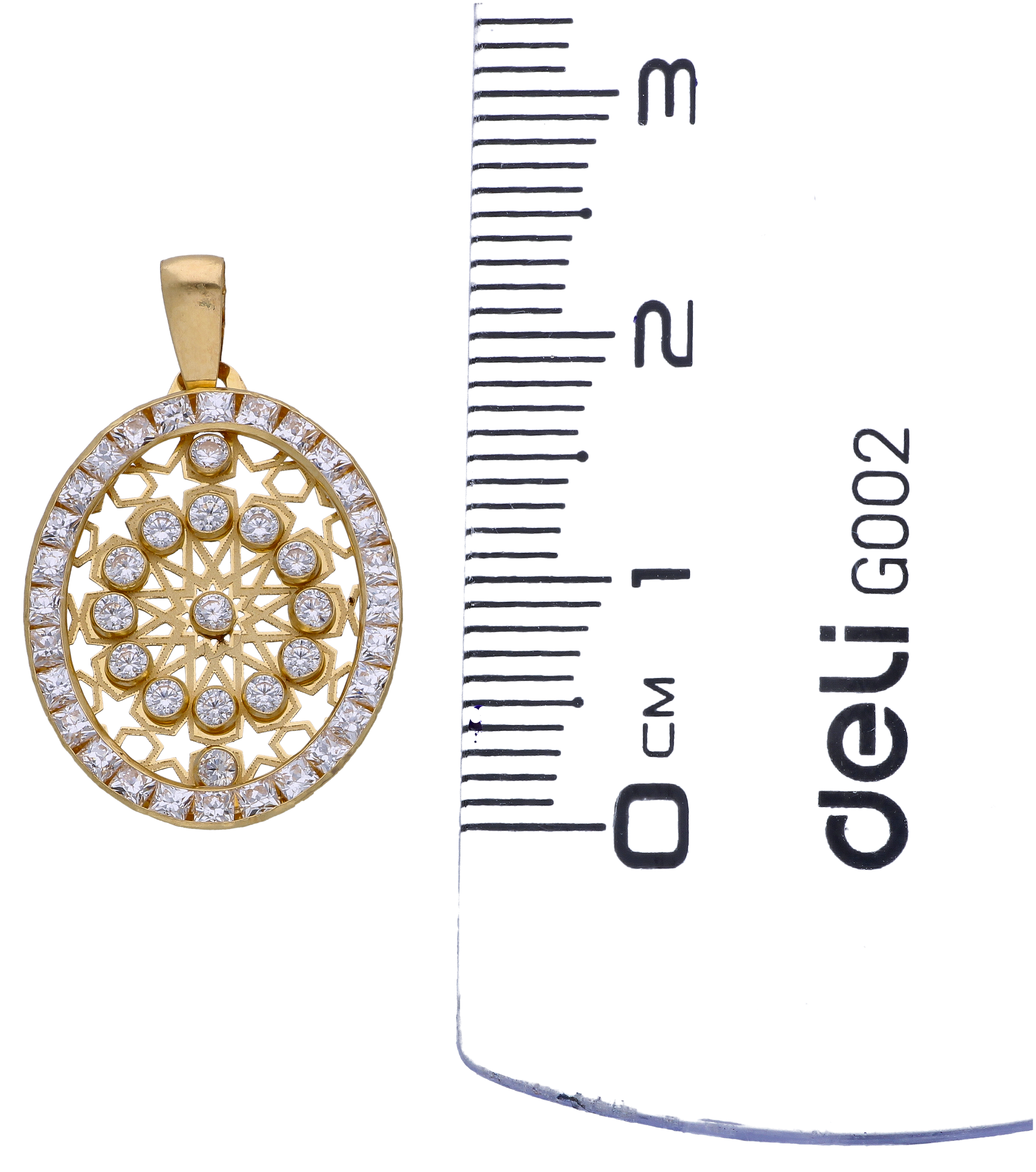 Gold Zircon Pendant 18KT - FKJPND18KU6297