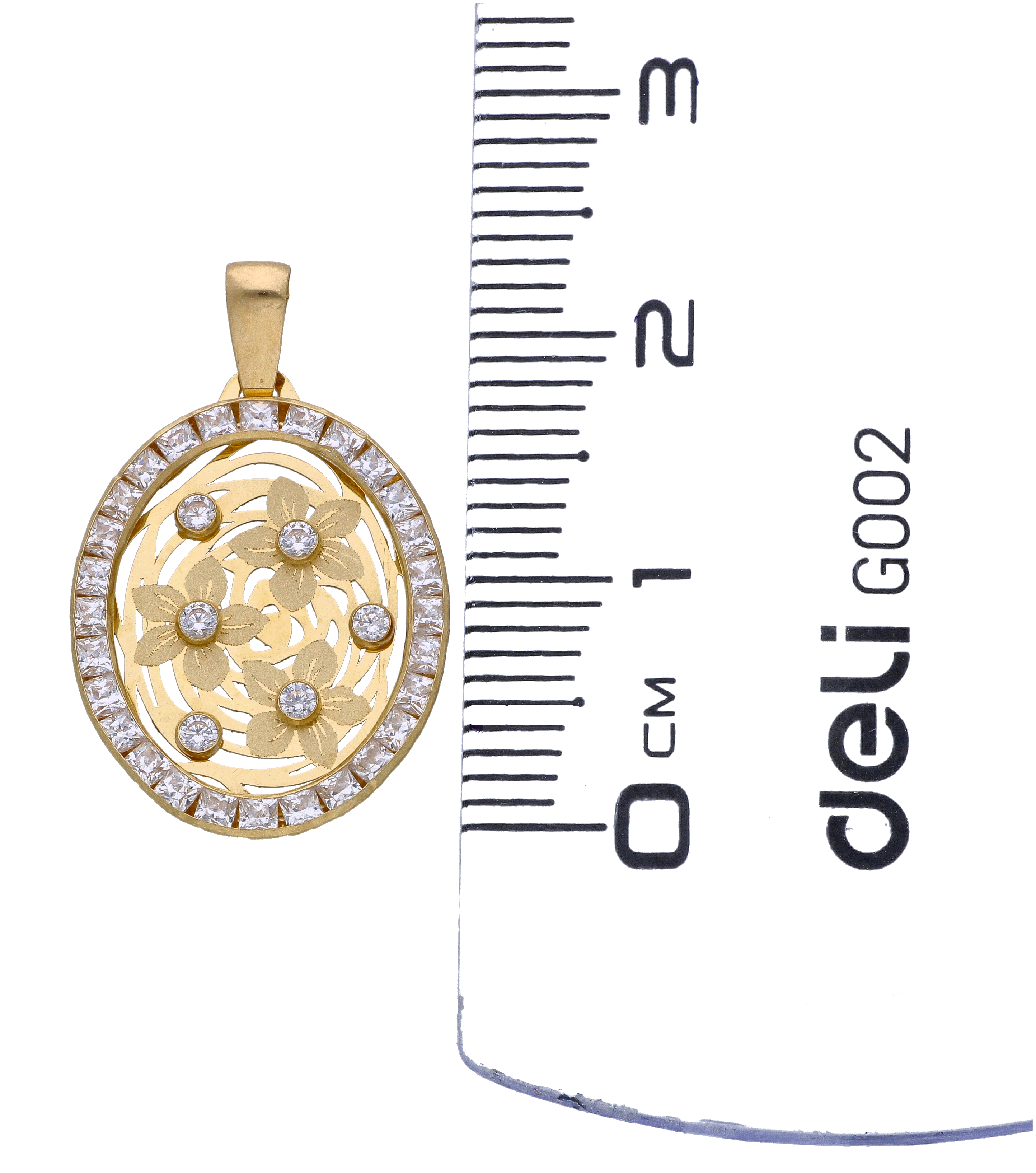 Gold Zircon Pendant 18KT - FKJPND18KU6298