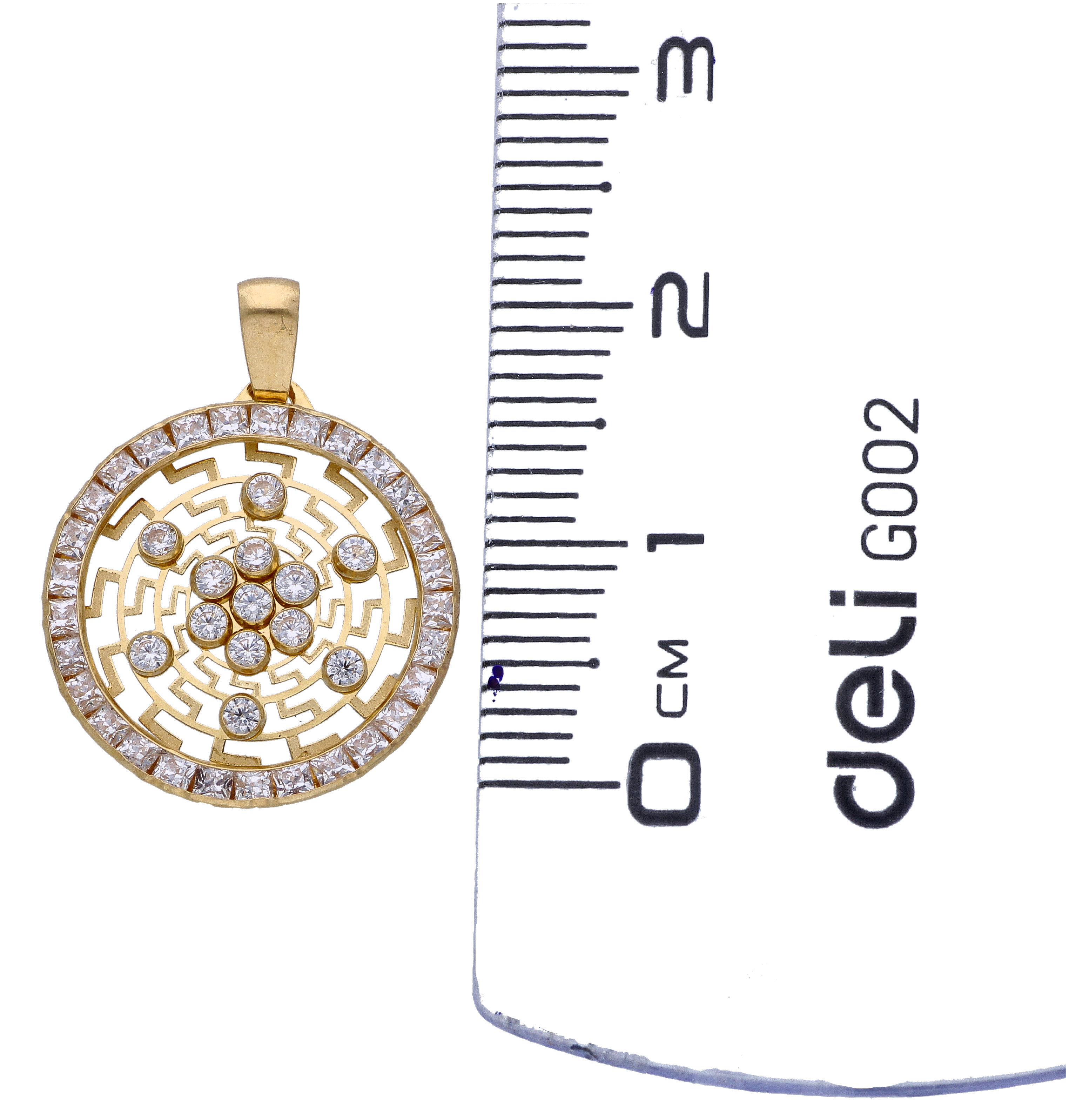 Gold Zircon Pendant 18KT - FKJPND18KU6283