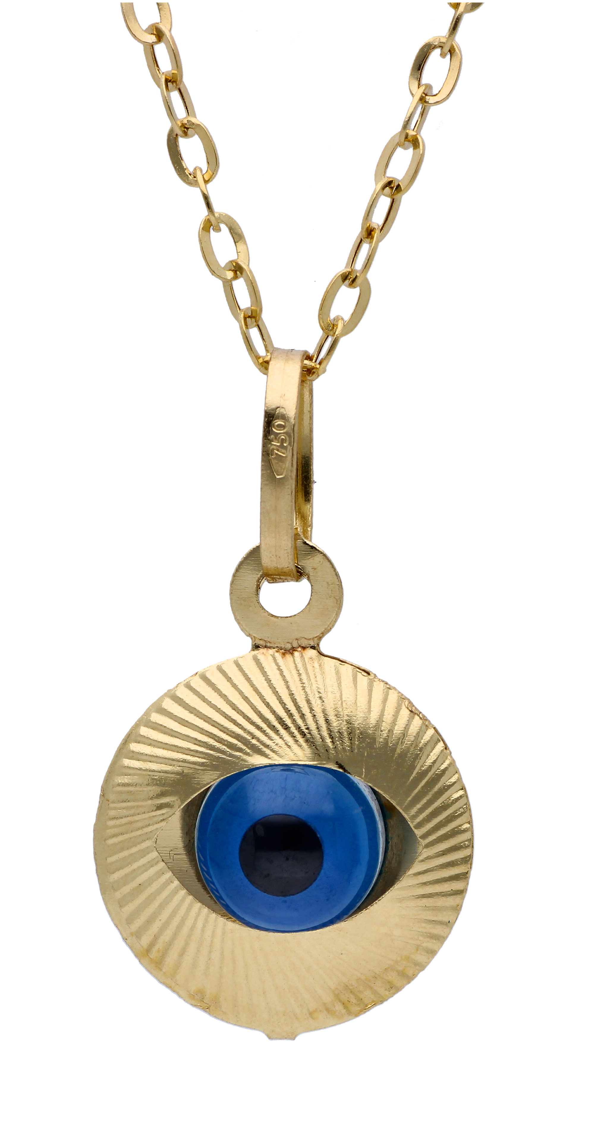 Gold Necklace (Chain with Evil Eye Pendant) 18KT - FKJNKL18KU6289