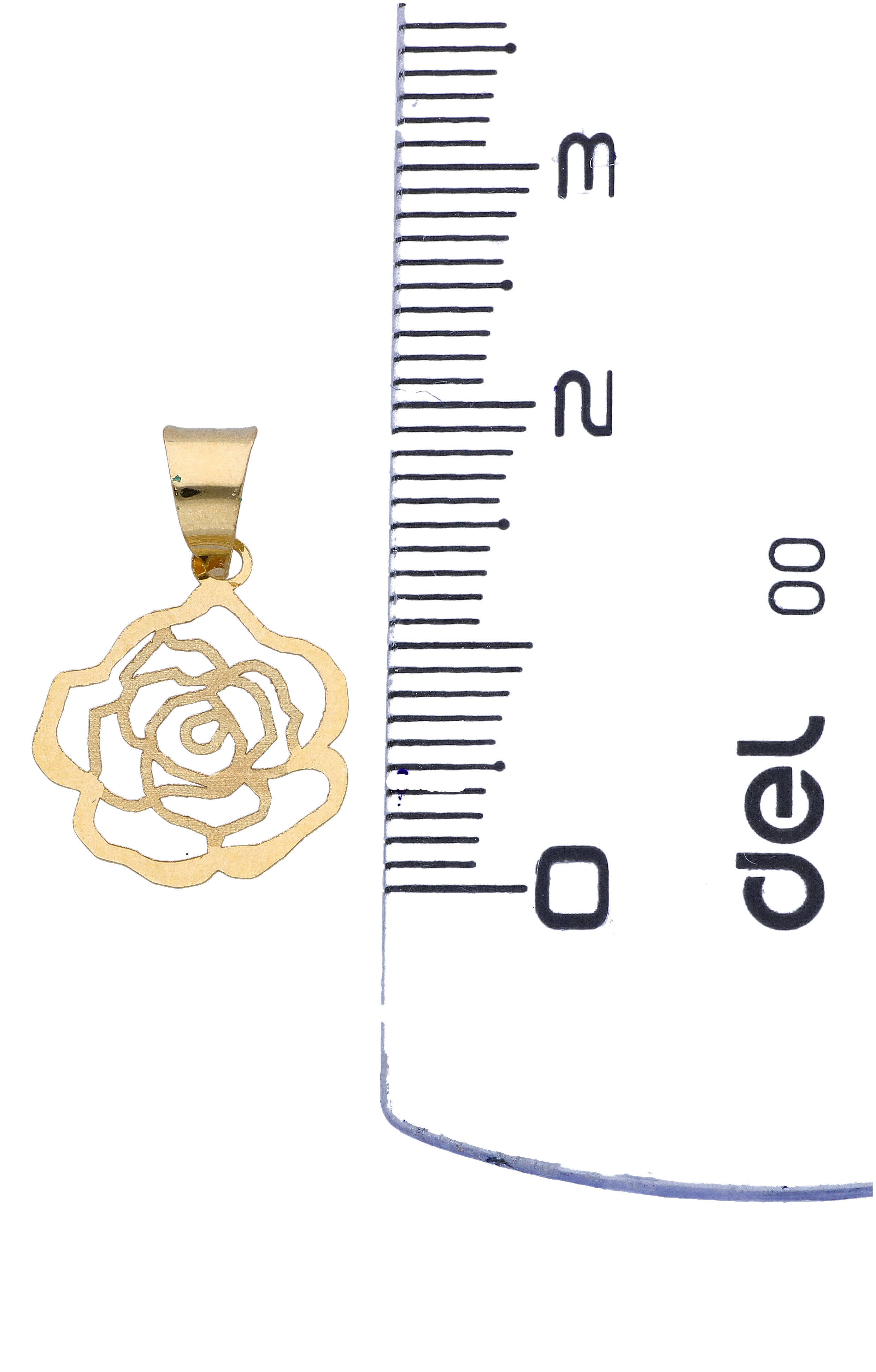 Gold Hollow Flower Pendant 18KT - FKJPND18KU6282