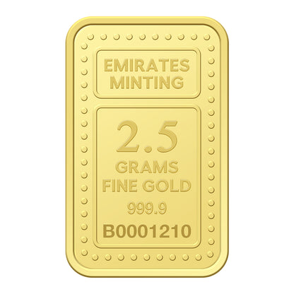 Emirates Minting 2.5 Grams 999.9 Purity Gold Bar - FKJGBR24K2248