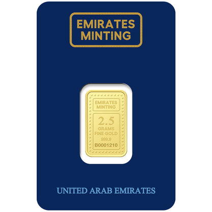 Emirates Minting 2.5 Grams 999.9 Purity Gold Bar - FKJGBR24K2248