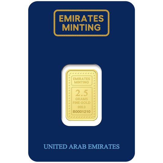 Emirates Minting 2.5 Grams 999.9 Purity Gold Bar - FKJGBR24K2248