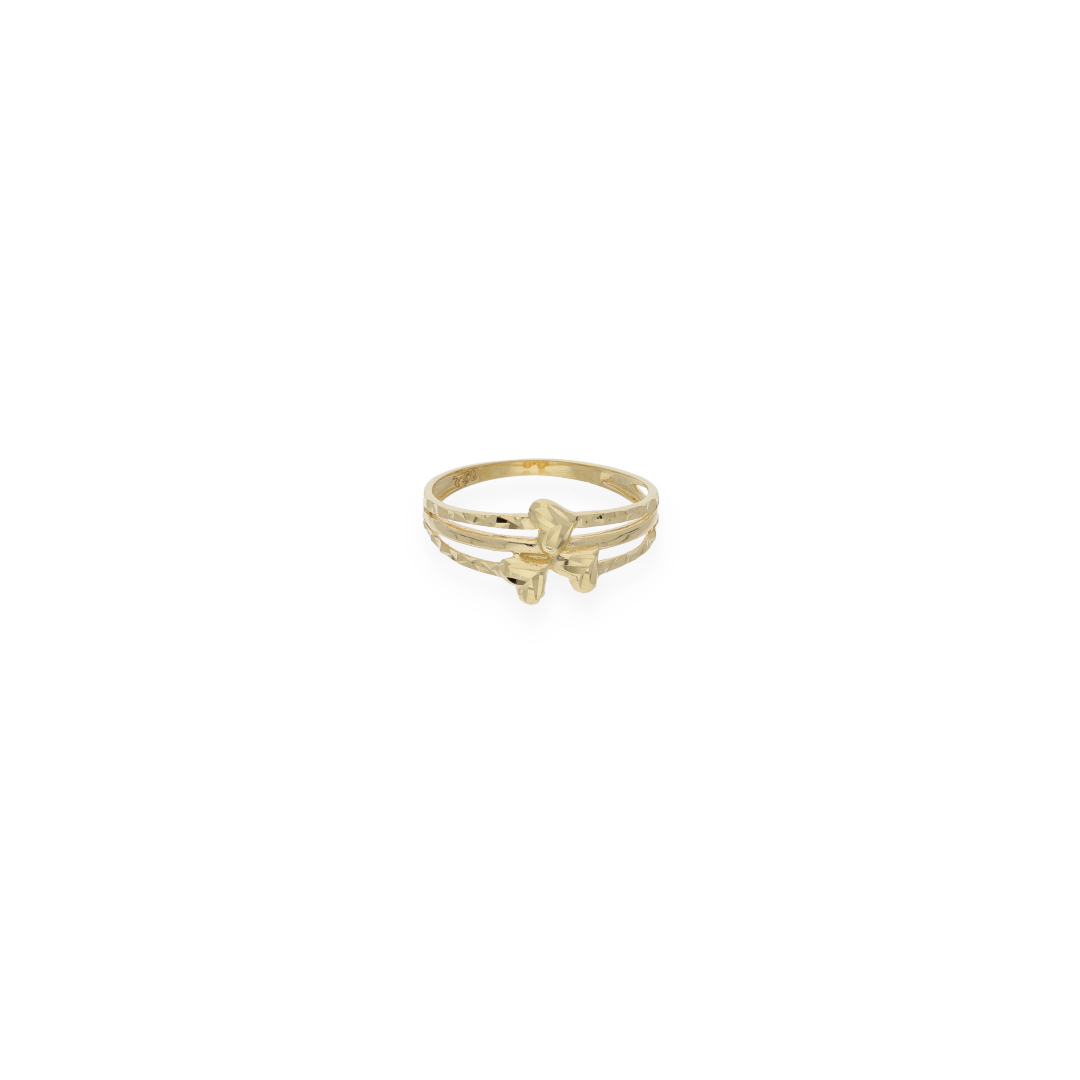 Gold Hearts Shaped Ring 18KT - FKJRN18KU6140