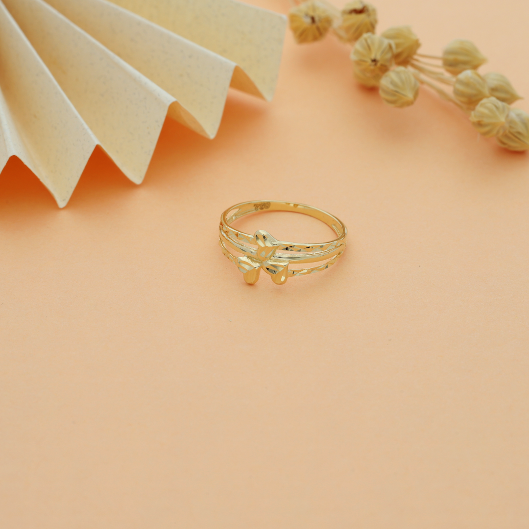 Gold Hearts Shaped Ring 18KT - FKJRN18KU6140