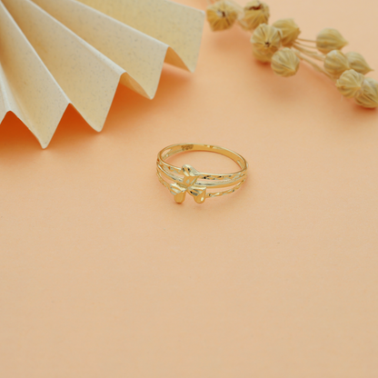 Gold Hearts Shaped Ring 18KT - FKJRN18KU6140