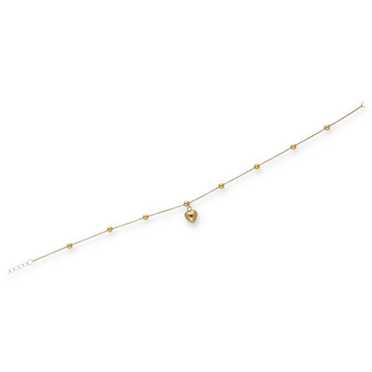 Gold Beads With Heart Shape Bracelet 18KT - FKJBRL18KU6342
