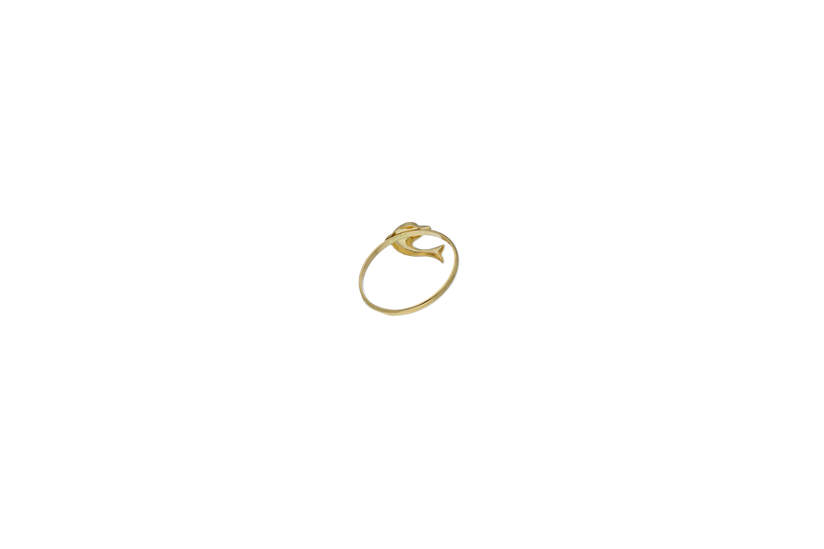 Gold Dolphin Shaped Ring 18KT - FKJRN18KU6393