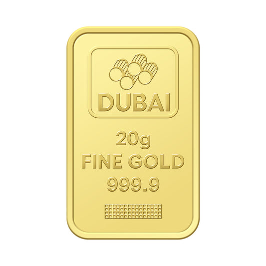 سبيكة ذهب دبي بوزن 20 جرام عيار 24 قيراط – FKJGBR24K2242