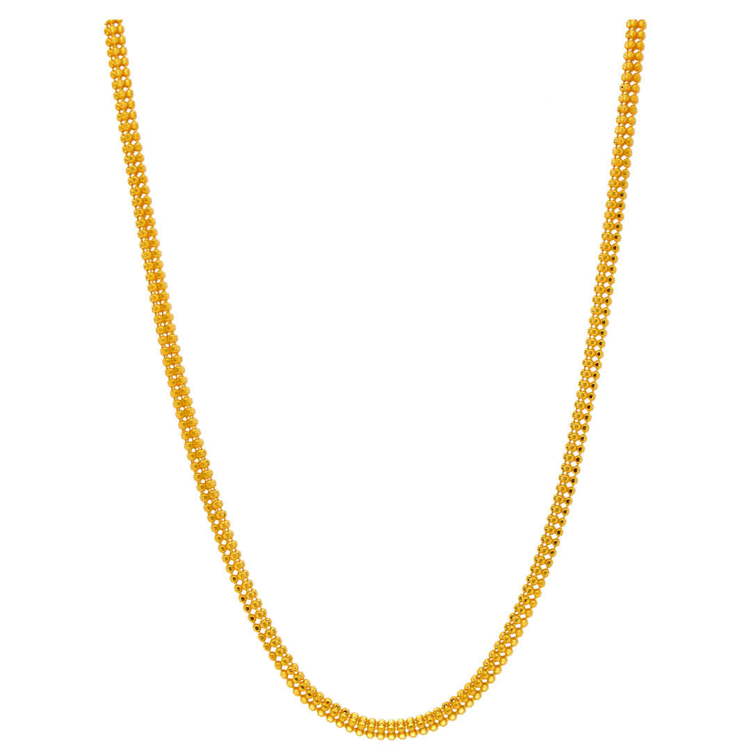 Gold Beaded Chain 22KT - FKJCN22KU6621
