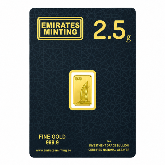 Emirates Minting 2.5 Grams Burj Al Arab Gold Bar 999.9 Purity - FKJGBR24K2331