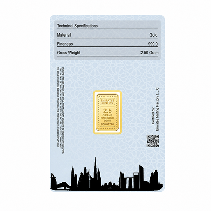 Emirates Minting 2.5 Gram Flower Girl Gold Bar 24KT 999.9 Purity - FKJGBR24K6800