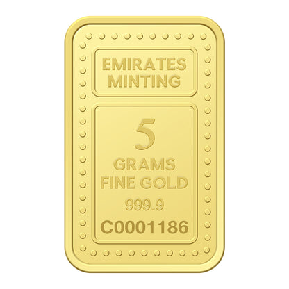 Emirates Minting 5 Grams 999.9 Purity Gold Bar - FKJGBR24K2249