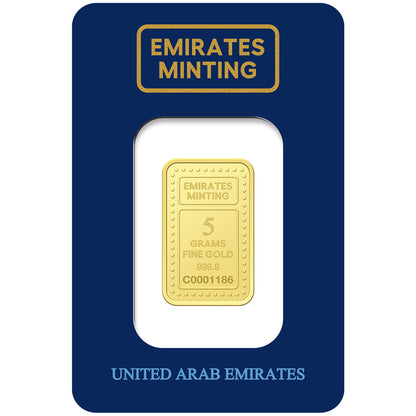 Emirates Minting 5 Grams 999.9 Purity Gold Bar - FKJGBR24K2249