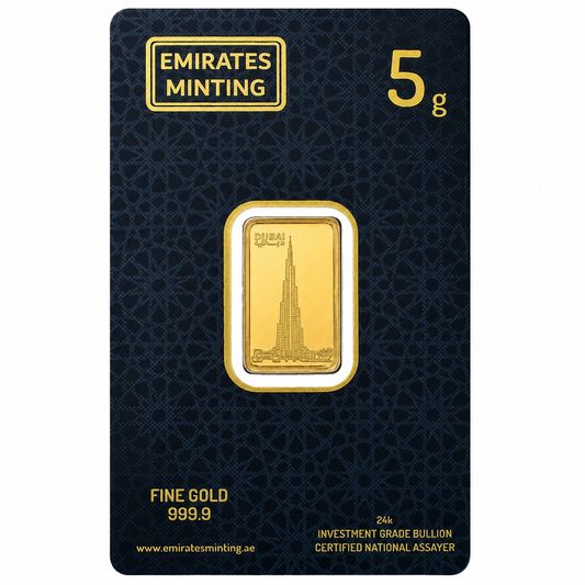Emirates Minting 5 Grams Burj Khalifa Design Gold Bar 999.9 Purity - FKJGBR24K2361