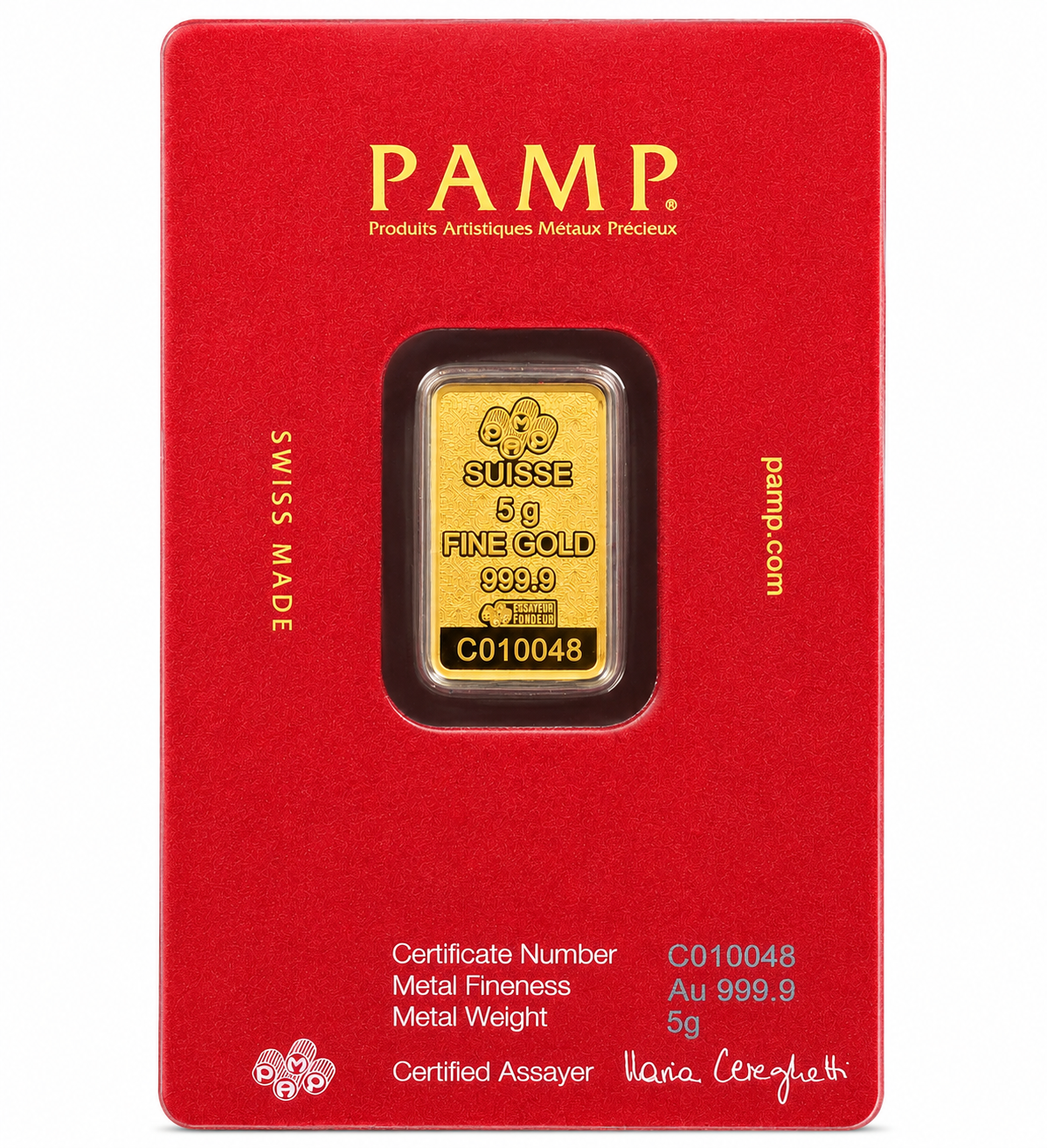 سبيكة ذهب PAMP Suisse بتصميم الجمل العربي بوزن 5 جرام عيار 24 قيراط – FKJGBR24K6963