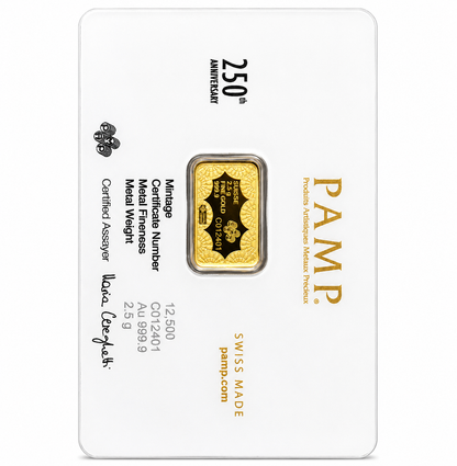 سبيكة ذهب PAMP Suisse بمناسبة الذكرى الـ250 لتأسيس الولايات المتحدة بوزن 2.5 جرام عيار 24 قيراط – FKJGBR24K6964