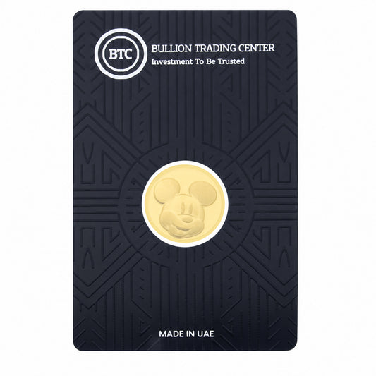 BTC 2 Grams Disney Mickey Mouse Gold Coin 24KT - FKJGBR24K6978