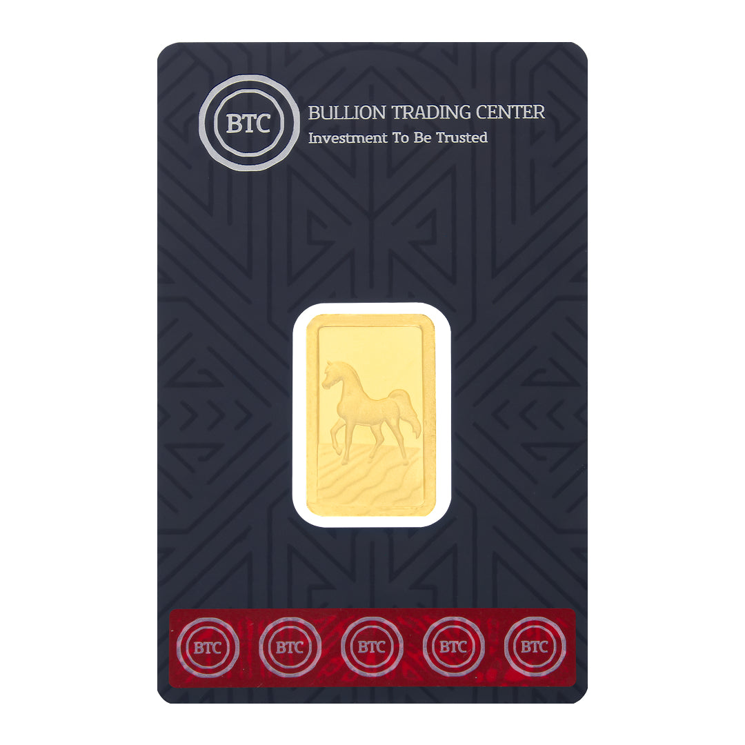 BTC 10 Grams Arabian Horse Gold Bar 24KT - FKJGBR24K6687