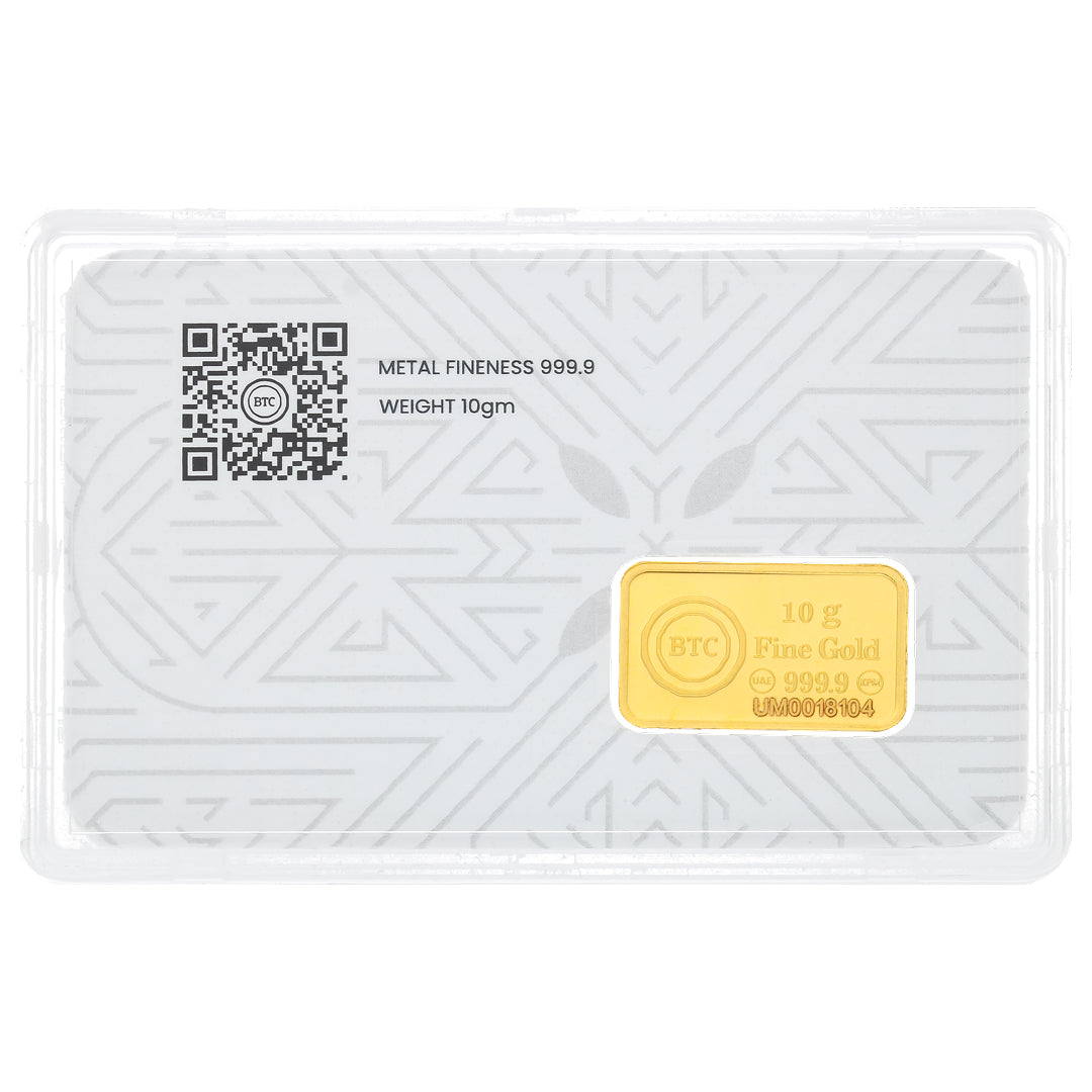 BTC 10 Grams Madina Gold Bar 24KT - FKJGBR24K6921