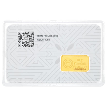 BTC 10 Grams Madina Gold Bar 24KT - FKJGBR24K6921