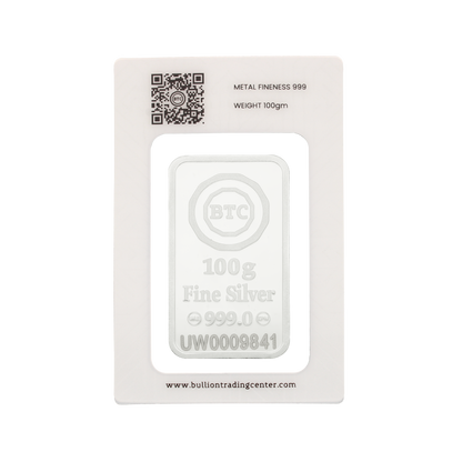 BTC 100 Grams Horse Silver Bar 999.0 Purity - FKJGBRSL6899