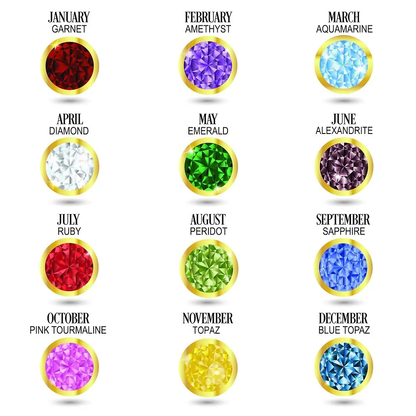 Gold & Silver Personalized Birthstone Heart with Engraved Names Necklace - FKJNKLU6155