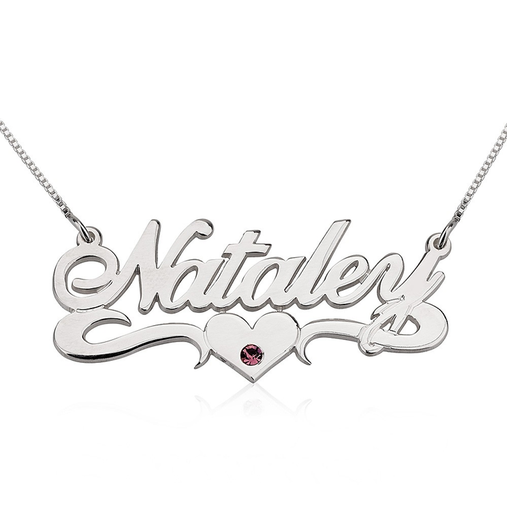 Gold & Silver Personalized Names Birthstone Name Necklace - FKJNKLU6162