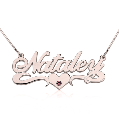 Gold & Silver Personalized Names Birthstone Name Necklace - FKJNKLU6162