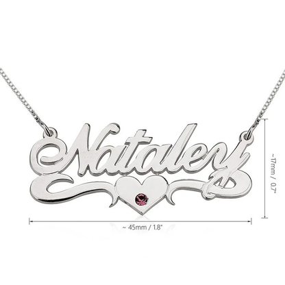 Gold & Silver Personalized Names Birthstone Name Necklace - FKJNKLU6162