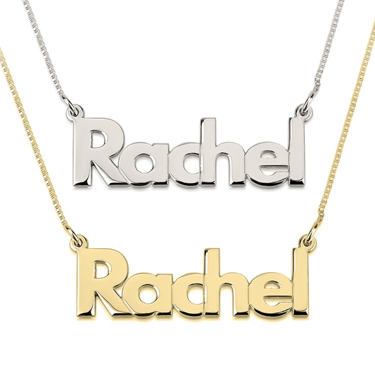 Gold & Silver Personalized Bold Name Necklace - FKJNKLU6178
