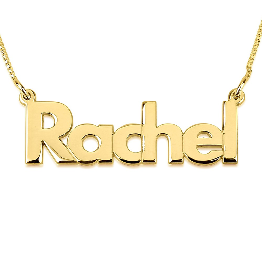 Gold & Silver Personalized Bold Name Necklace - FKJNKLU6178