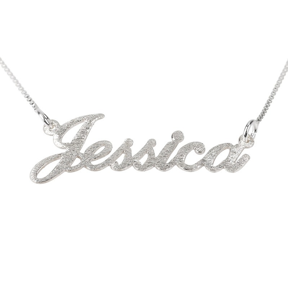 Gold & Silver Personalized Brushed Name Necklace - FKJNKLU6181