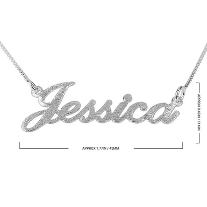 Gold & Silver Personalized Brushed Name Necklace - FKJNKLU6181
