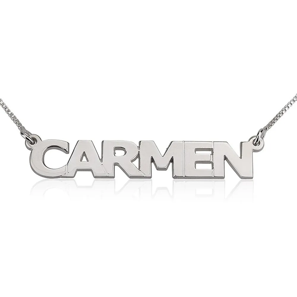 Gold & Silver Personalized Capital Letter Name Necklace - FKJNKLU6177