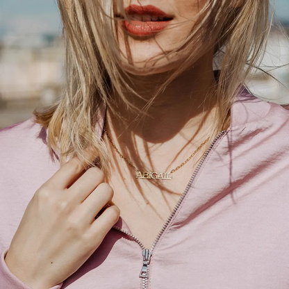 Gold & Silver Personalized Capital Letter Name Necklace - FKJNKLU6177